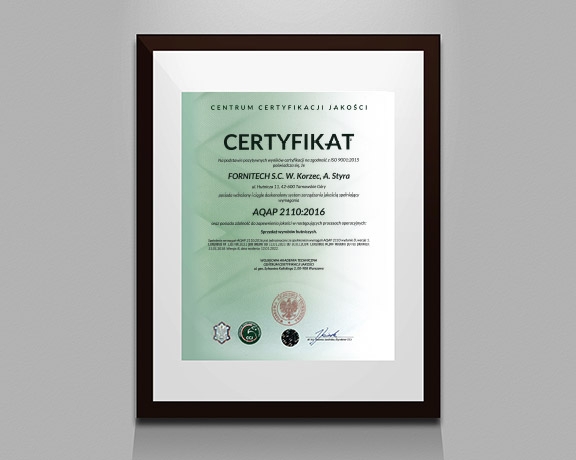 Certyfikat AQAP 2110:2016